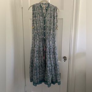 Alicia Bell Paula midi dress cotton/silk voile size S